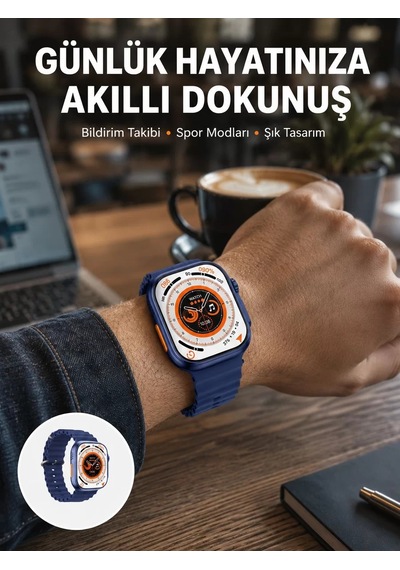 Akıllı Saat 360 Mah Çoklu Spor Modlu Lacivert Siyah Kordon Yeni Nesil