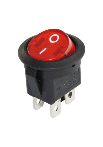 Ayt Ic-131-4 Yuvarlak Işıklı On Off Anahtar 4 Pin Aç Kapa Düğme Buton 23 Mm