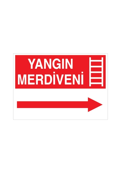 Yangın Merdiveni Uyarı Tabelası - 20x30 Foreks - Y3