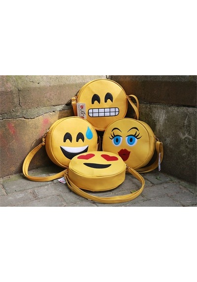 Emoji Çanta Zorlama Gülen Yüz İfadeli Sarı