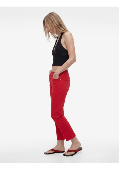 Koton Pamuklu Cepli Düğmeli İspanyol Paça Crop Jean Pantolon - Kick Flare Jeans Kırmızı 6sal40051mw Koton Pamuklu Cepli Düğmeli İspanyol Paça Crop Jean Pantolon - Kick Flare Jeans Kırmızı 6sal40051mw