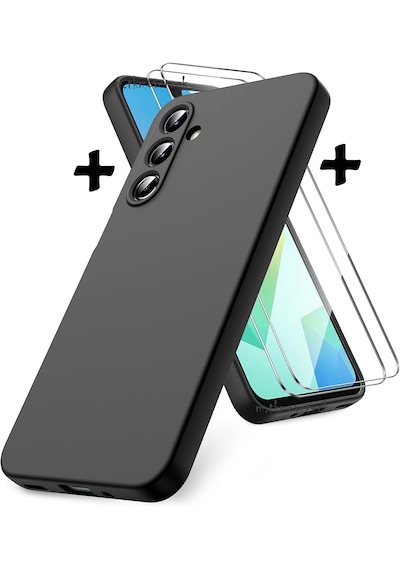 Samsung Galaxy Uyumlu A16 Kılıf Renkli Silikon + 9h Ekran Koruyucu Cam