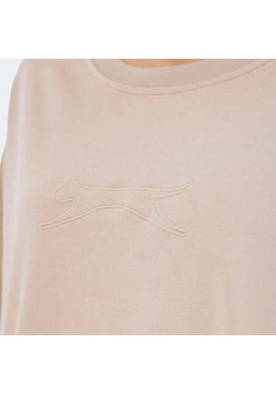 Slazenger VIKENTI SW Oversize Kadın Cepli Oversıze Bej Sweatshirt