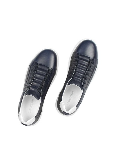 Erkek Lacivert Baskılı Kalın Tabanlı Sneaker