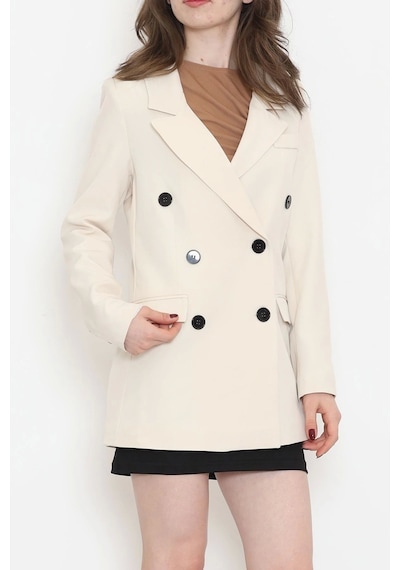 Blazer Ceket Bej - 80027.683. Çok Renkli