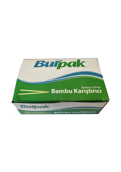 Burpak Tahta Ahşap Bambu Çay Kahve Karıştırıcı Çubuk Kaşık - 11 Cm. - 400 Adetlik 10 Paket