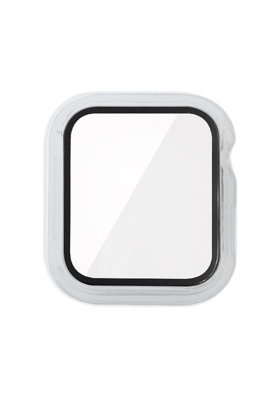 Ekılıf - Apple Uyumlu Watch 40mm - Kasa Ve Ekran Koruyucu Watch Gard 07 Sert Pc Koruyucu - Gümüş