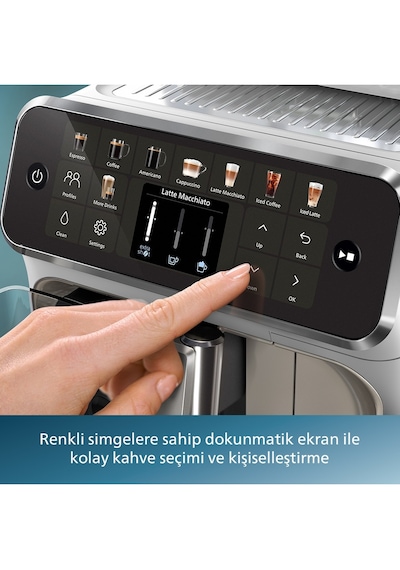 Philips 5500 Serisi Tam Otomatik Espresso Makinesi, Ep5543/90, Beyaz, Gri