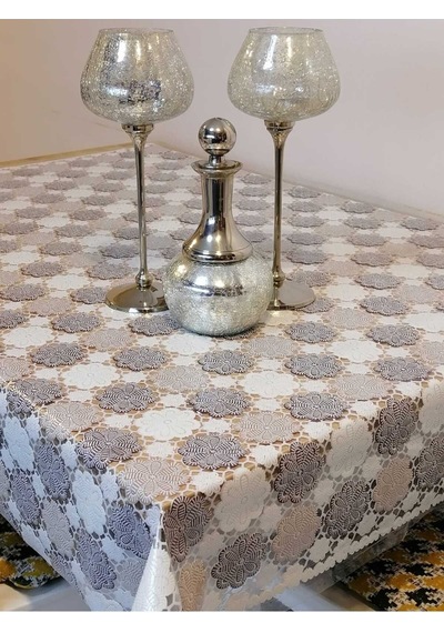 İthal Pvc Muşamba - Desenli Silinebilir Masa Örtüsü 11lace006 Renkli