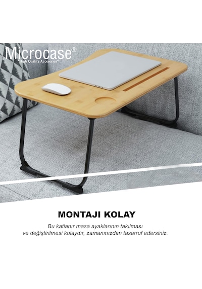 Microcase  AL4515 Katlanabilir Kaymaz Çalışma Masası Yatak Sehpası Ayağı 2'li