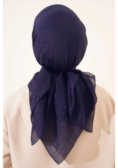 Melodi Scarf Kadın Tesettür Pratik Bambu Kraş Eşarp Lacivert Lacivert