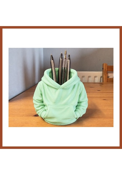 Bezos 3d Baskı Kapüşonlu Sweatshirt Kalemlik - Masaüstü Organizer-mint Pro Mint Yeşili