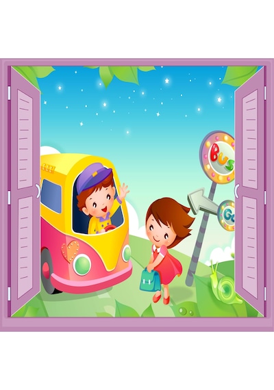 Çocuk Odası Bebek Odası Pencere Poster Duvar Kağıdı Servis