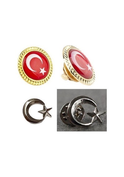 Hayalsepeti Türk Bayrağı Ve Ayyıldız Yaka Rozeti 2'li Set