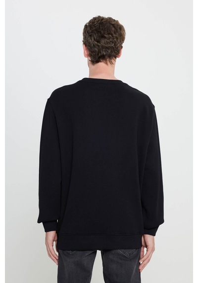 Lee Regular Fit %100 Pamuk İçi Polarlı Siyah Erkek Sweatshirt L81ıry100 Siyah