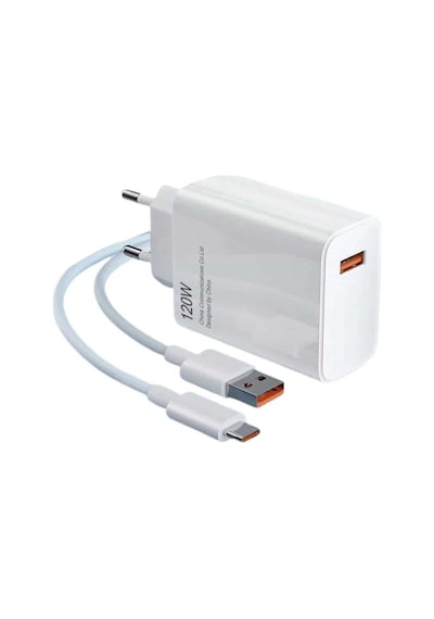 Type C Yüksek Hızlı Şarj Aleti Beyaz 120w Ultra Uzun Ömürlü Belirtilmemiş