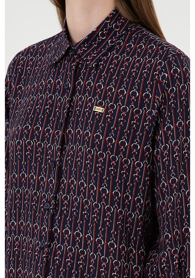 U.S. Polo Assn. Kadın Lacivert Uzun Kollu Gömlek 50316381-VR033