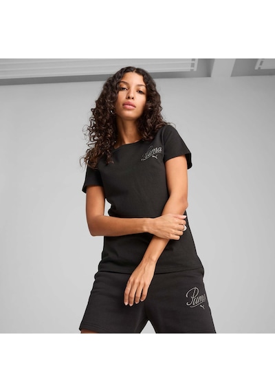 Puma Essentials Script Kadın Siyah Tişört 684982-01 Siyah