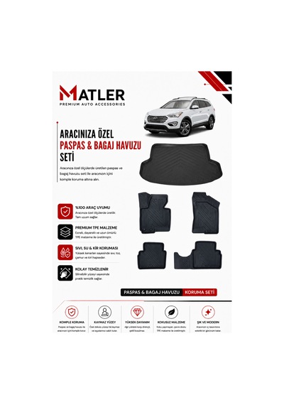 Hyundai İx-35 2013 Model 4d Ekstra Havuzlu Paspas Ve Bagaj Havuzu Set