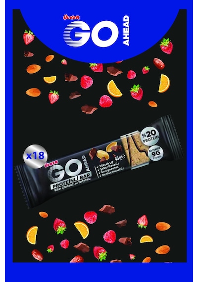 Go Ahead Bitter Çikolatalı Ve Yer Fıstıklı Protein Bar - 45 Gram - 18 Adet
