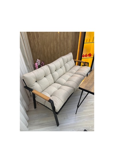 Houseart Açelya Balkon, Bahçe, Cafe - Salon - Metal Kanepe Koltuk Takımı 3+1+1 + Masa Krem Houseart Açelya Balkon, Bahçe, Cafe - Salon - Metal Kanepe Koltuk Takımı 3+1+1 + Masa Krem