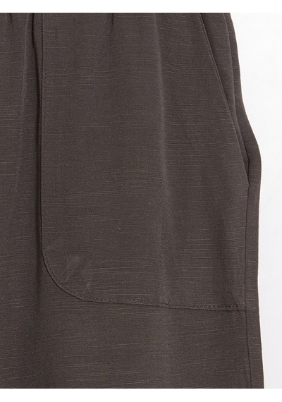 Lcw Modest Kahverengi Beli Lastikli Keten Karışımlı Kadın Pantolon
