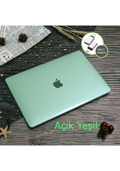 Apple Uyumlu MacBook Pro 13inç Kılıf M1-m2, Kristal Type-c'li Model A2338 A2289 A2251 A1706-08 A1989 A2159 İle Açık Yeşil