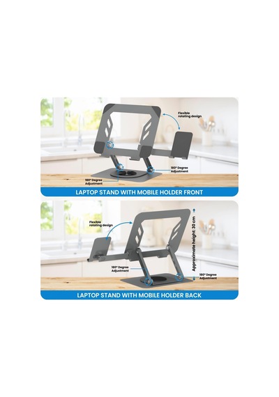 360 Derece Döner Laptop Standı Telefon Tutuculu, Ayarlanabilir Katlanabilir Notebook Yükseltici, 10-15.6 İnç Laptop İle Uyumlu Masaüstü Alüminyum Stand L189-c 360 Derece Döner Laptop Standı Telefon Tutuculu, Ayarlanabilir Katlanabilir Notebook Yükseltici, 10-15.6 İnç Laptop İle Uyumlu Masaüstü Alüminyum Stand L189-c