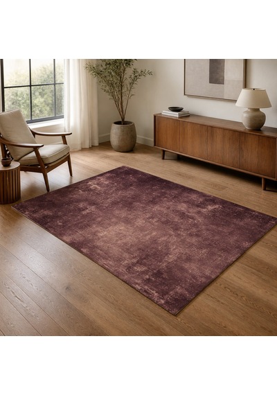 Kartela Halı Grunge Halı Kaymaz Taban Makinede Yıkanabilir Halı Gül Kurusu - 60 X 90 Cm