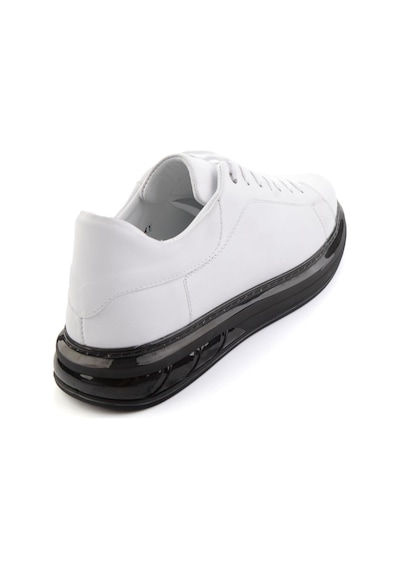 Beyaz Hakiki Deri Erkek Sneaker E01080902143 Beyaz