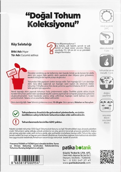 Tr 120 Adet Yerli Ata Karışık Köy Salatalığı Tohumu