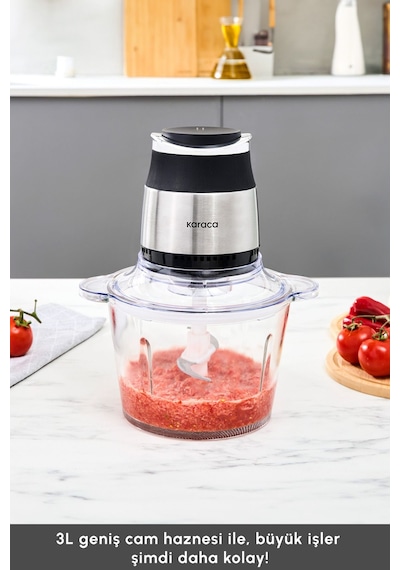 Karaca Megablend 3L Ultra Geniş 500W Cam Hazneli Doğrayıcı