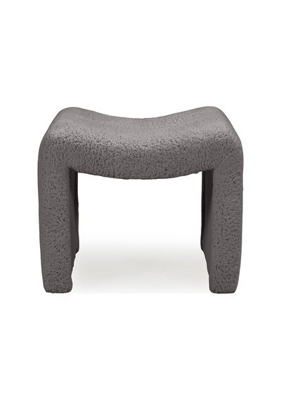 Tokyo Peluş Oval Puf Antrasit Antrasit