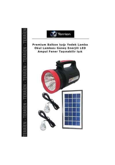 Premium Balkon Işığı Yedek Lamba Okul Lambası Güneş Enerjili Led Ampul Fener Taşınabilir Işık Çok Renkli