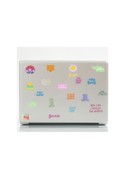 57 Adet Good Vibes-motto Motivasyon Sticker Seti - Etiket Seti Scrapbook Bullet Journal Çok Renkli