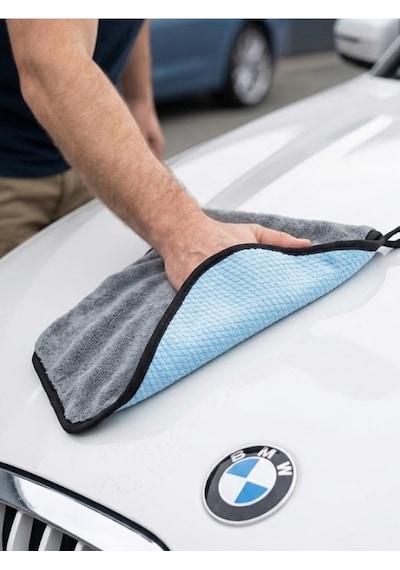 Mucit Home Çift Taraflı Yüksek Emicili Araba Kaporta Cam Kurulama Ve Mikrofiber Parlatma Cam Bezi