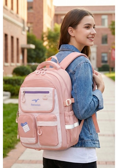 Relaxıon Premıum Sırt Çantası Lacivert Kod:2469 Pembe