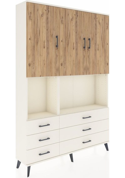 Arges Dolap 6 Raflı 6 Çekmeceli 3 Kapaklı 132x30x195 Aytaşı-ç... Aytaşı