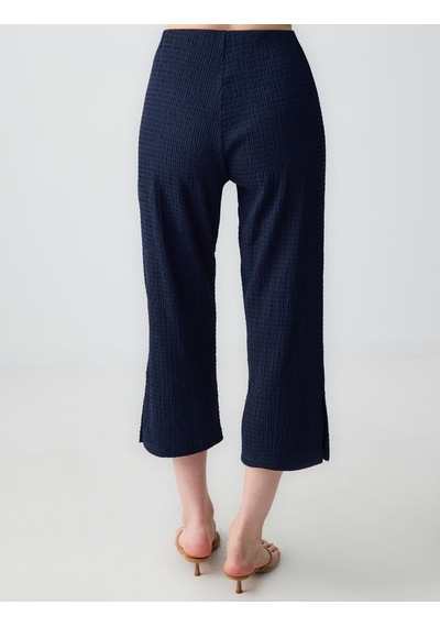 Jimmy Key Lacivert Yüksek Bel Normal Paça Kısa Örme Pantolon 5sw183910494