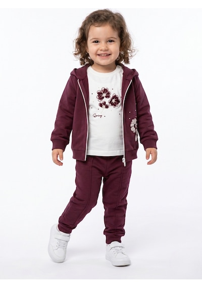 Toontoy Kids Toontoy Kız Çocuk 3'lü Eşofman Takımı Uzun Kollu Bisiklet Yaka Nakışlı T-shirt - Kapüşonlu Fermuarlı Hırka- Beli Paçası Lastikli Eşofman Altı 25042 Mor Toontoy Kids Toontoy Kız Çocuk 3'lü Eşofman Takımı Uzun Kollu Bisiklet Yaka Nakışlı T-shirt - Kapüşonlu Fermuarlı Hırka- Beli Paçası Lastikli Eşofman Altı 25042 Mor