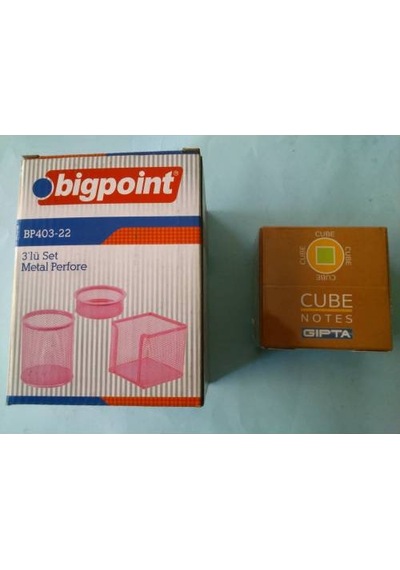 Masa Üstü Kalemlik+kağıtlık+ataşlık+ Kağıt Renk Pembe