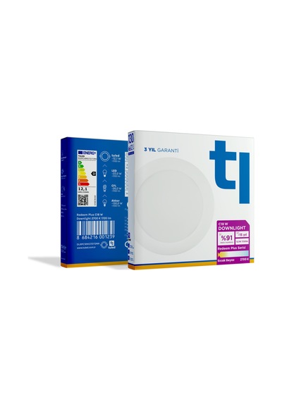 Redeem Plus C18W Downlight, Titreşimsiz, Göz Konforu, 1720 Lümen, Sıcak Beyaz, 2700 Kelvin Beyaz