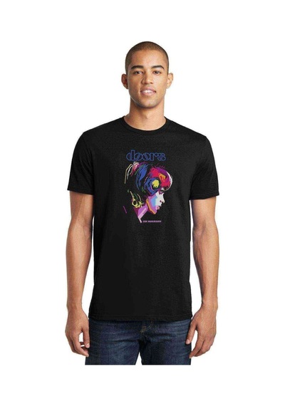 Doors Jım Morrıson Metal Baskılı Siyah Erkek Tshirt