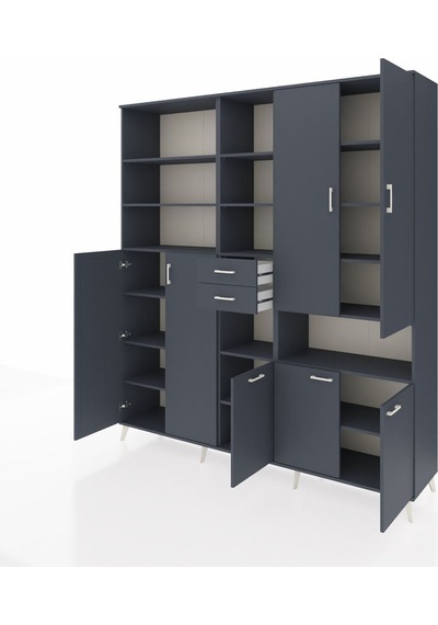 Hyperion Dolap 17 Raflı 2 Çekmeceli 7 Kapaklı 220x44x243 Antrasit-antrasit/antrasit Antrasıt/antrasıt - Antrasıt Hyperion Dolap 17 Raflı 2 Çekmeceli 7 Kapaklı 220x44x243 Antrasit-antrasit/antrasit Antrasıt/antrasıt - Antrasıt