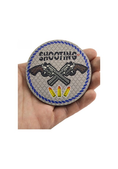 Rovelver Tabanca Shooting - Cırt - Patch - Peç - Arma - 8 Cm Açık Gri