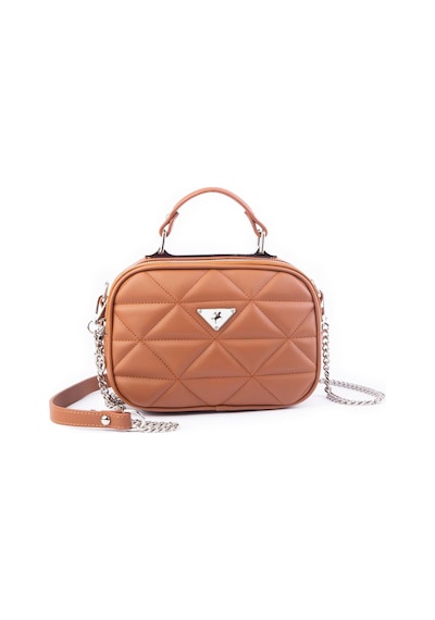 Nas Bag Zincirli Kapitone Çift Gözlü El Ve Çapraz Çanta Taba Dona 21x16 Cm Taba