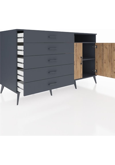 Kronos Konsol 2 Raflı 5 Çekmeceli 2 Kapaklı 176x59x99 Antrasit-ça Antrasit-çam/antrasit Kronos Konsol 2 Raflı 5 Çekmeceli 2 Kapaklı 176x59x99 Antrasit-ça Antrasit-çam/antrasit