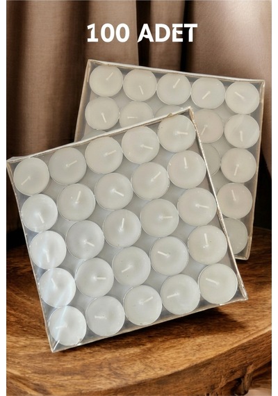 100 Lü Tea Light , 100 Lü Mum , 100 Lü Kokusuz Mum Mum & Kandil Beyaz