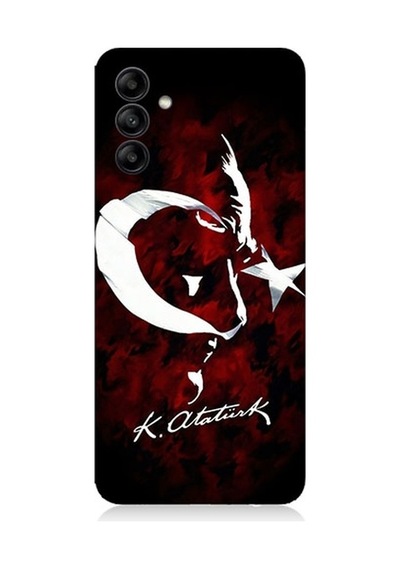 Samsung Galaxy M34 Uyumlu Bayrak Ve Atatürk İmza Desenli Silikon Kılıf