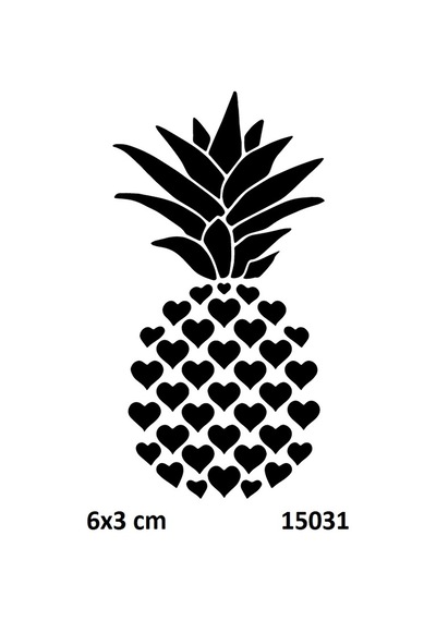 Airbrush Tattoo Kalpli Ananas Yapışkanlı Stencil Süsleme Ve Boyama Kalıbı